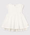 Vestido de celebración de popelina y tul de bebé niña blanco ECUME