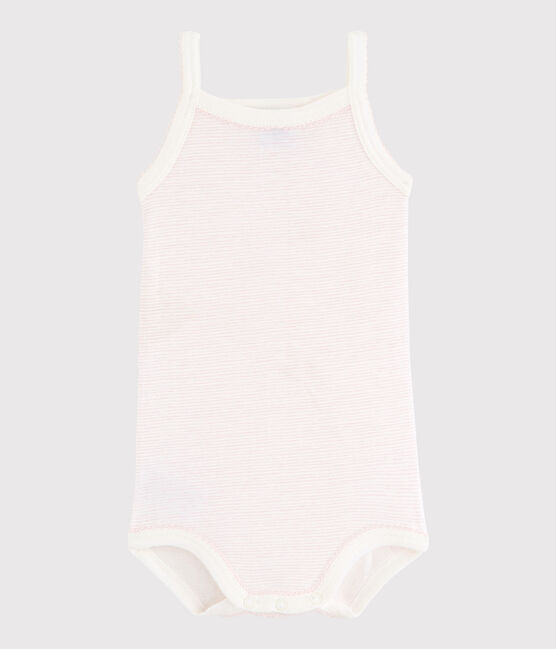 Bodi de tirantes de bebé de niña blanco LAIT/ BABYLONE