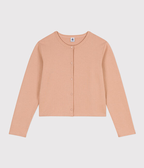 Cárdigan de algodón grueso con botones de presión para mujer beige VINTAGE