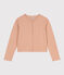 Cárdigan de algodón grueso con botones de presión para mujer beige VINTAGE