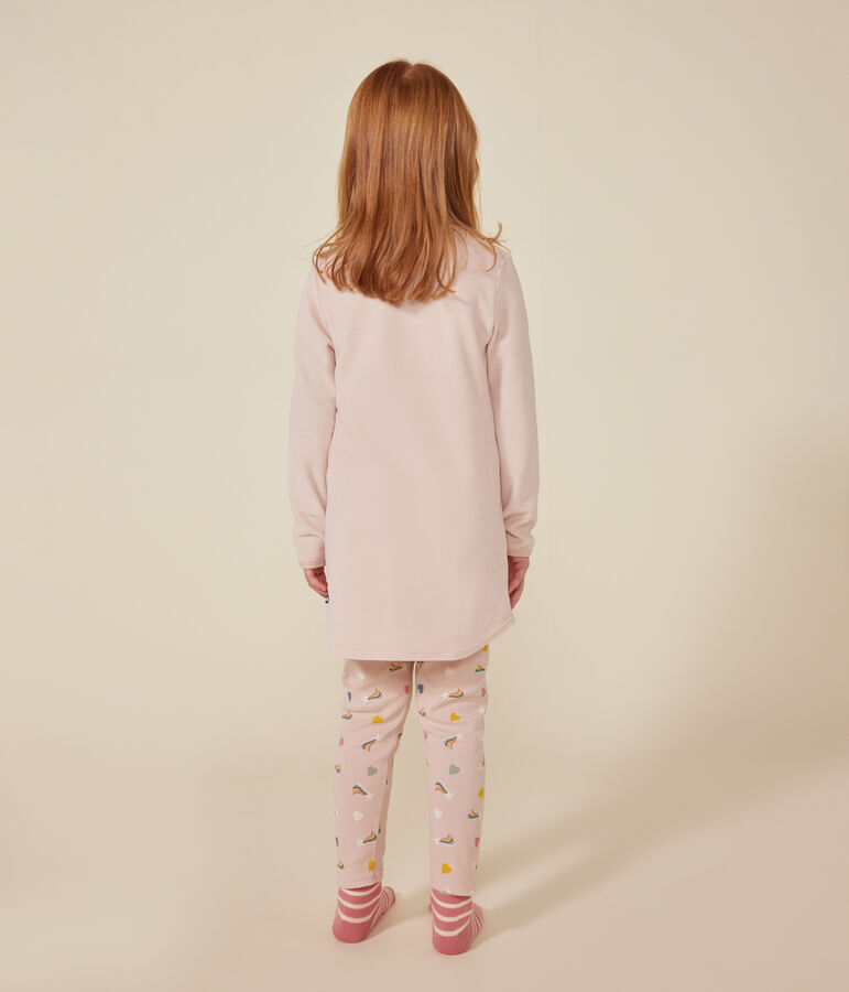Camis&oacute;n infantil de terciopelo. rosa SALINE/blanco MULTICO