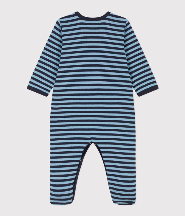 Pijama de t&uacute;bico a rayas para beb&eacute; azul/azul