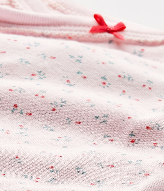 Body de nacimiento de manga larga estampado para bebé niña rosa VIENNE/blanco MULTICO