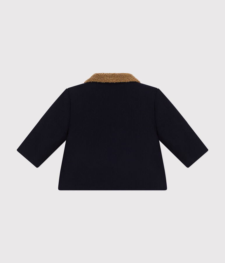 Chaqueta de pa&ntilde;o de lana para beb&eacute; azul