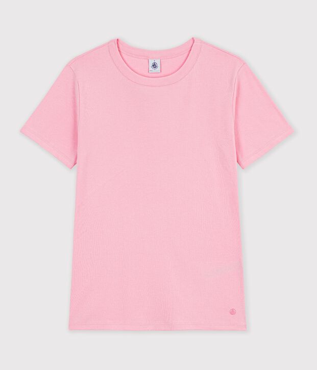 Camiseta lisa de algod&oacute;n de manga corta para mujer CHARMI