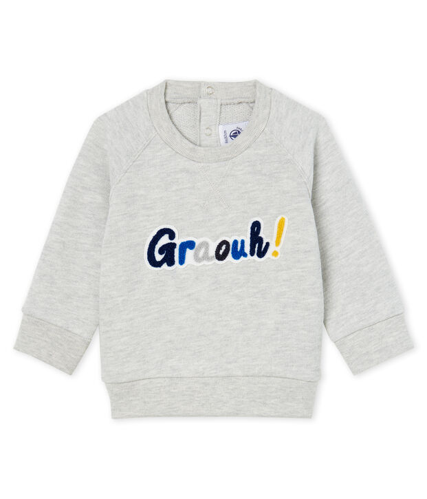 Sudadera de mulet&oacute;n para beb&eacute; ni&ntilde;o gris