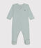 Pijama de algodón a rayas para bebé azul PAUL/blanco MARSHMALLOW