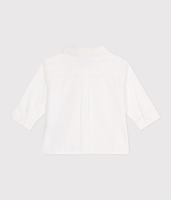 Camisa lisa de algodón para bebé blanco ECUME