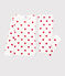 Pijama de punto con estampado de corazones para niña blanco MARSHMALLOW/rojo TERKUIT