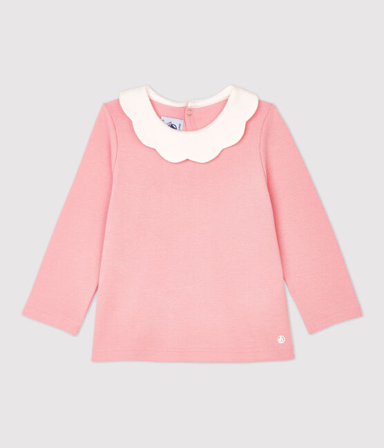 Blusa de algodón de bebé. rosa CHARME