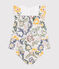 Vestido de manga corta y pololo de popelina para beb&eacute; blanco/multicolor