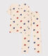 Pijama infantil de algodón con estampado de corazón