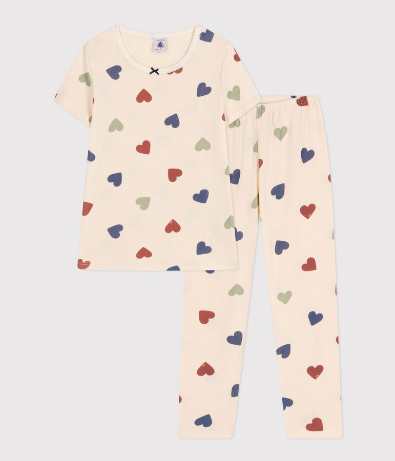 Pijama infantil de algod&oacute;n con estampado de coraz&oacute;n blanco AVALANCHE/ MULTICO