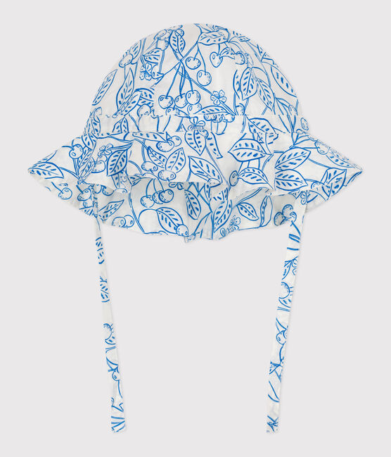 Capelina de popelina con estampado para bebé niña azul MARSHMALLOW/ PORCELANA