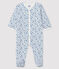 Pelele de punto tubular con estampado de estrellas azules para bebé blanco MARSHMALLOW/blanco MULTICO
