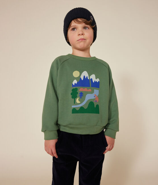 Sudadera de felpa para niño verde PALMERAIE