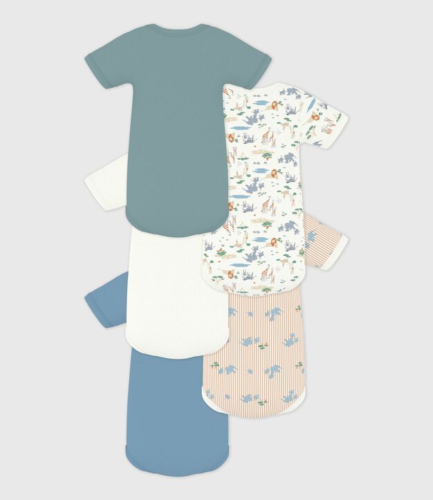 Juego de bodies de algod&oacute;n de manga corta con estampado para beb&eacute; multicolor