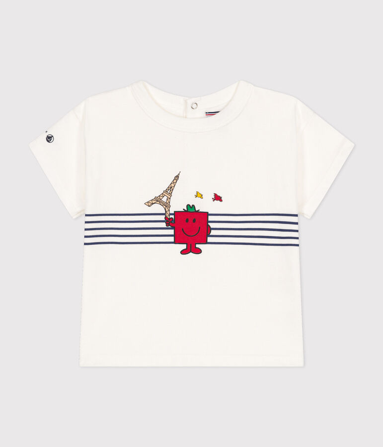 Camiseta Monsieur Madame de algod&oacute;n de beb&eacute; blanco
