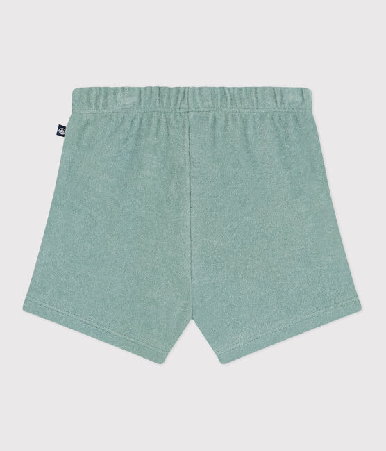 Pantalón corto de rizo de algodón para bebé verde PAUL