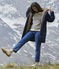 Gabardina con forro de sherpa de mujer azul SMOKING