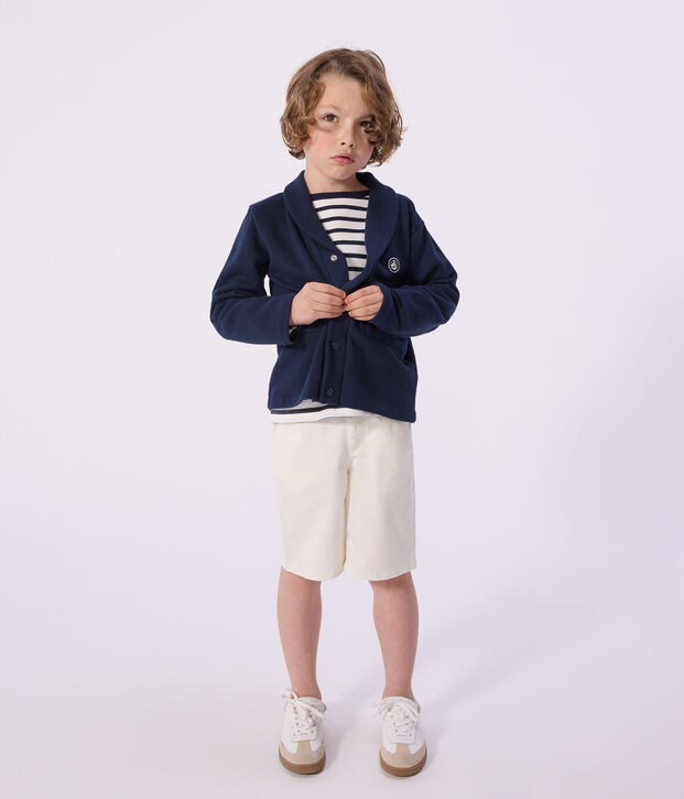 C&aacute;rdigan de algod&oacute;n liso con cuello de sastre para ni&ntilde;o SMOKING