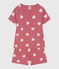 Pijama corto infantil de algodón con corazones rosa ROSEWOOD/ MARSHMALLOW