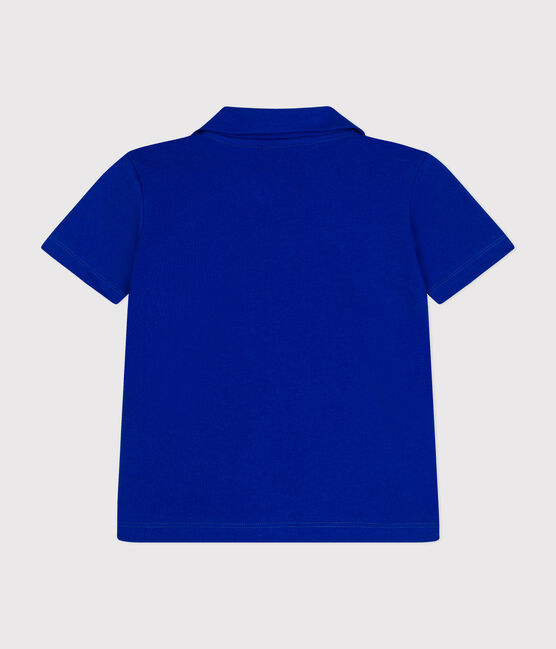 Polo de manga corta de algodón para niño azul SURF