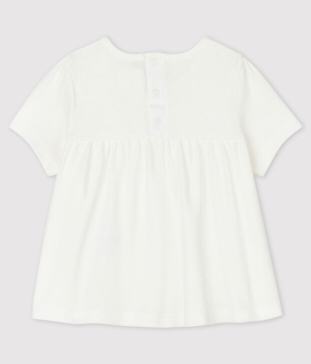 Blusa de algod&oacute;n de beb&eacute; blanco