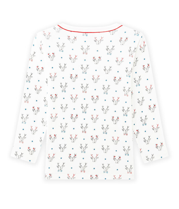 Camiseta de manga larga con estampado blanco/multicolor
