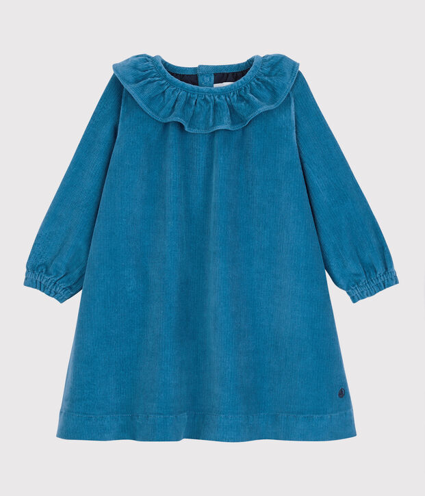 Vestido de terciopelo de beb&eacute;. azul