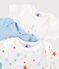 Lote de 3 bodys de manga corta con estrellas de colores de bebé de algodón ecológico variante 1