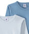 Lote de 2 camisetas de manga larga lisas para niño blanco LOT
