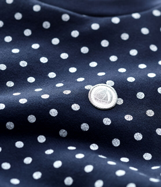 Sudadera de muletón de niña azul SMOKING/blanco MARSHMALLOW
