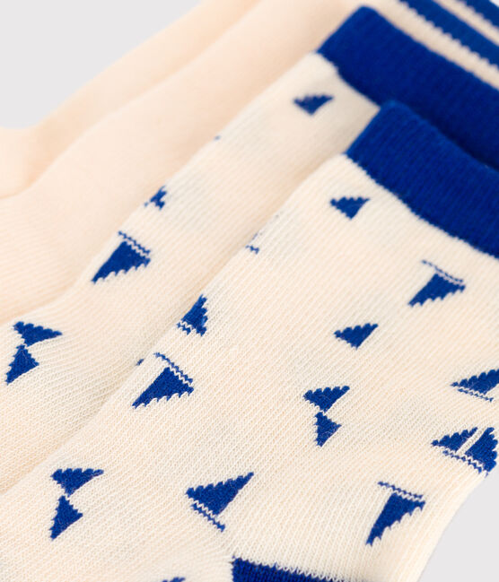 2 pares de calcetines infantiles de algodón con estampado de barco variante 1