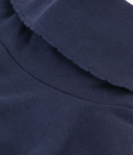 Prenda de cuello de cisne icónica de punto «cocotte» de algodón de mujer azul SMOKING