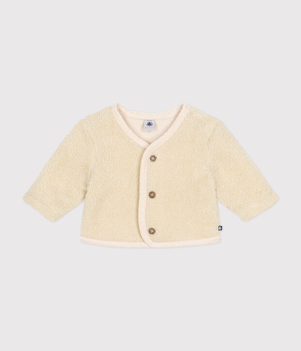 Chaqueta de borreguito para beb&eacute; crudo