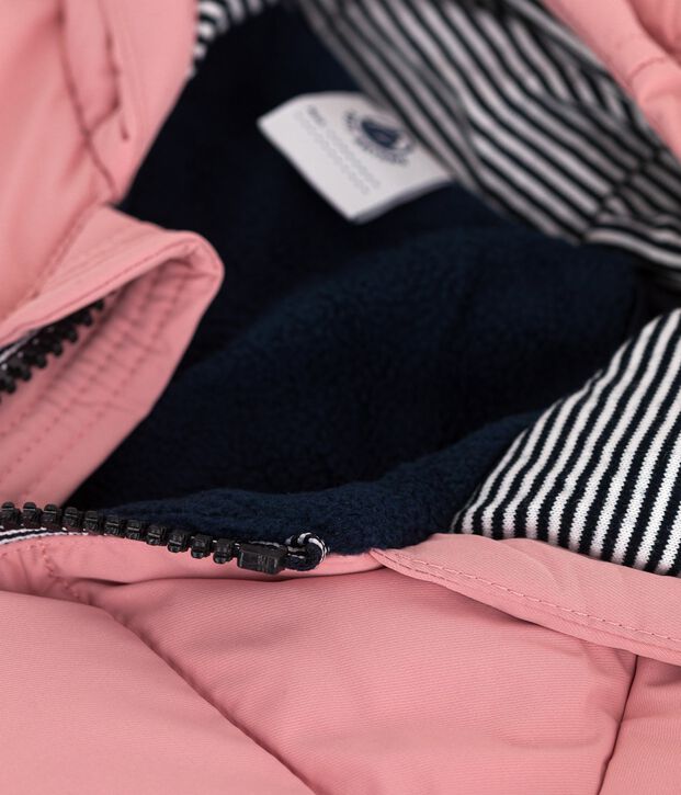 Plum&iacute;fero de poli&eacute;ster liso para beb&eacute; rosa