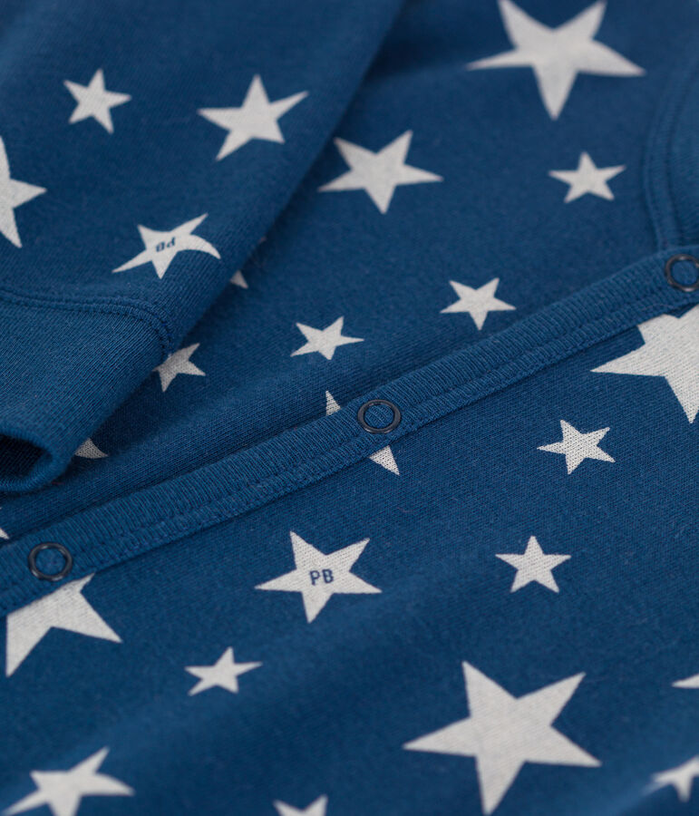 Pijama sin pies de algod&oacute;n para beb&eacute; azul/blanco