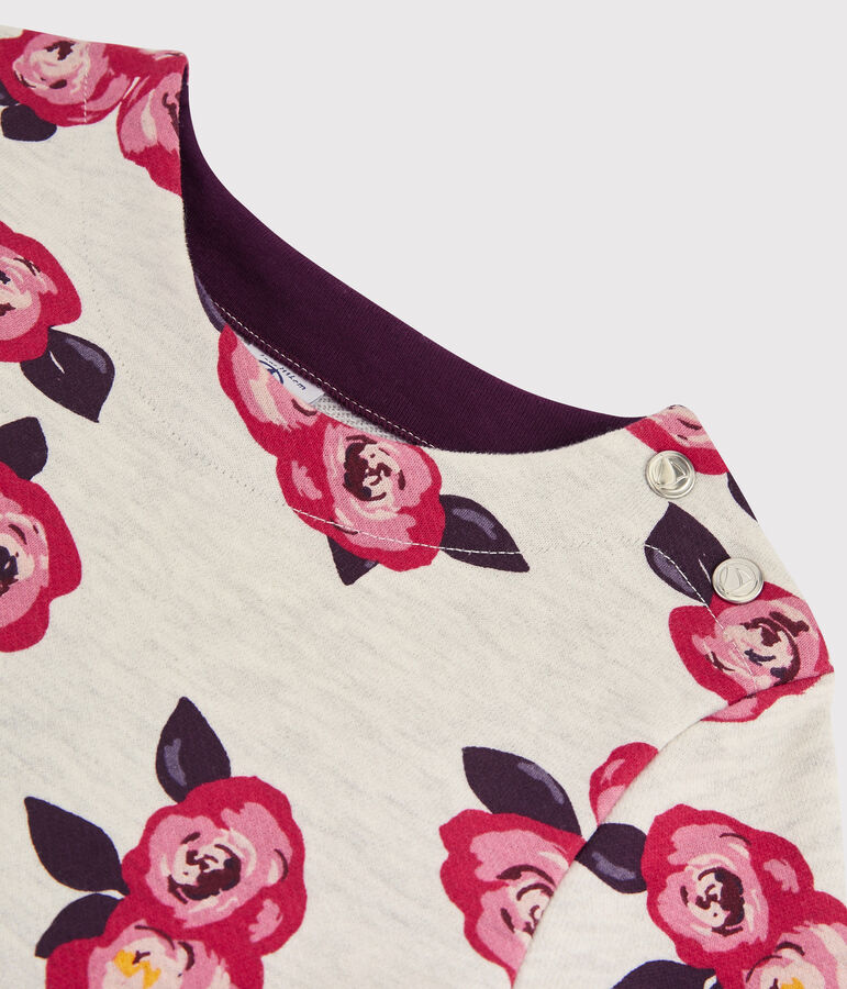 Vestido de manga larga para ni&ntilde;a beige/multicolor