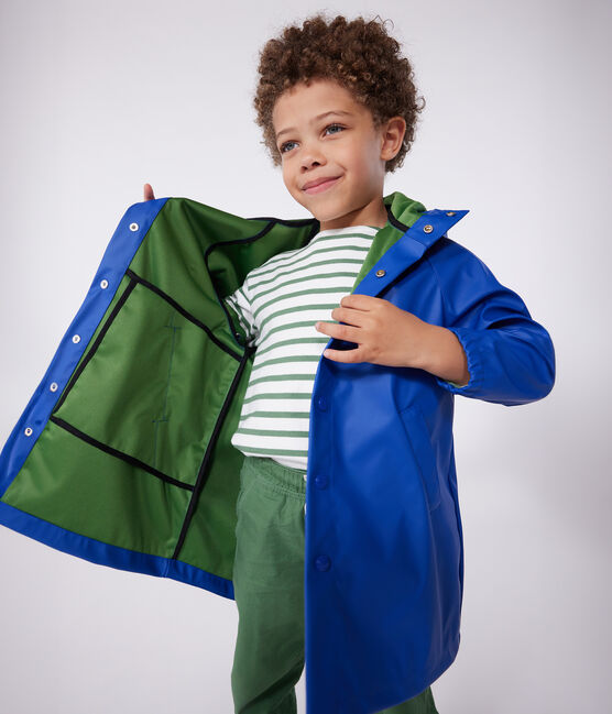 Chubasquero infantil largo y bicolor azul SURF/ PALMERAIE