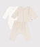 Conjunto de terciopelo y body para bebé beige MONTELIMAR CHINE