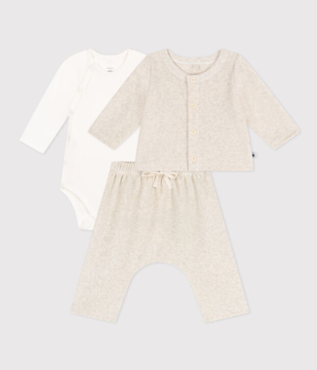 Conjunto de terciopelo y body para beb&eacute; MONTELIMAR CHINE