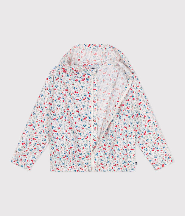 Cortavientos infantil ultraligero blanco/multicolor