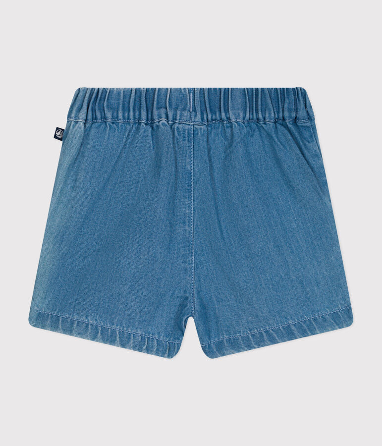 Shorts de tejido vaquero ligero para beb&eacute; azul