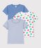 Juego de camisetas infantiles de algod&oacute;n de manga corta con estampado de estrellas multicolor