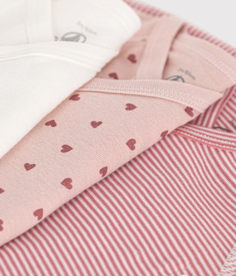 Juego de 3 bodis cruzados de manga larga de algod&oacute;n para beb&eacute; multicolor