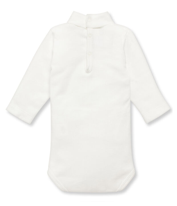 Body con cuello para beb&eacute; mixto blanco