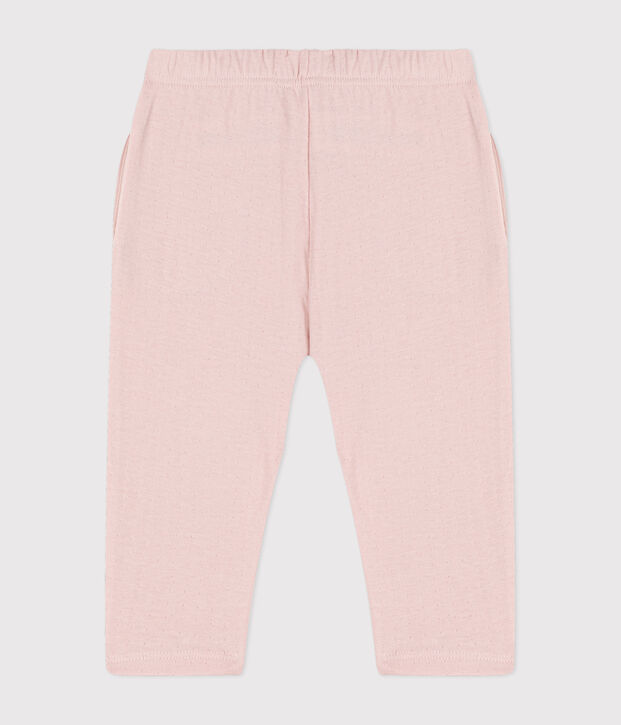 Pantal&oacute;n de t&uacute;bico liso para beb&eacute; rosa