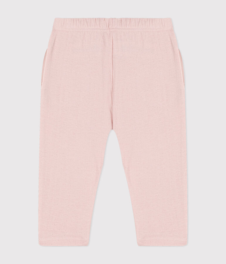 Pantal&oacute;n de t&uacute;bico liso para beb&eacute; rosa