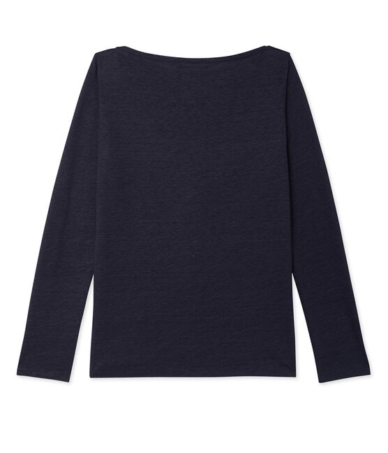 Camiseta de manga larga de lino brillante para mujer azul SMOKING/azul BRILLANT
